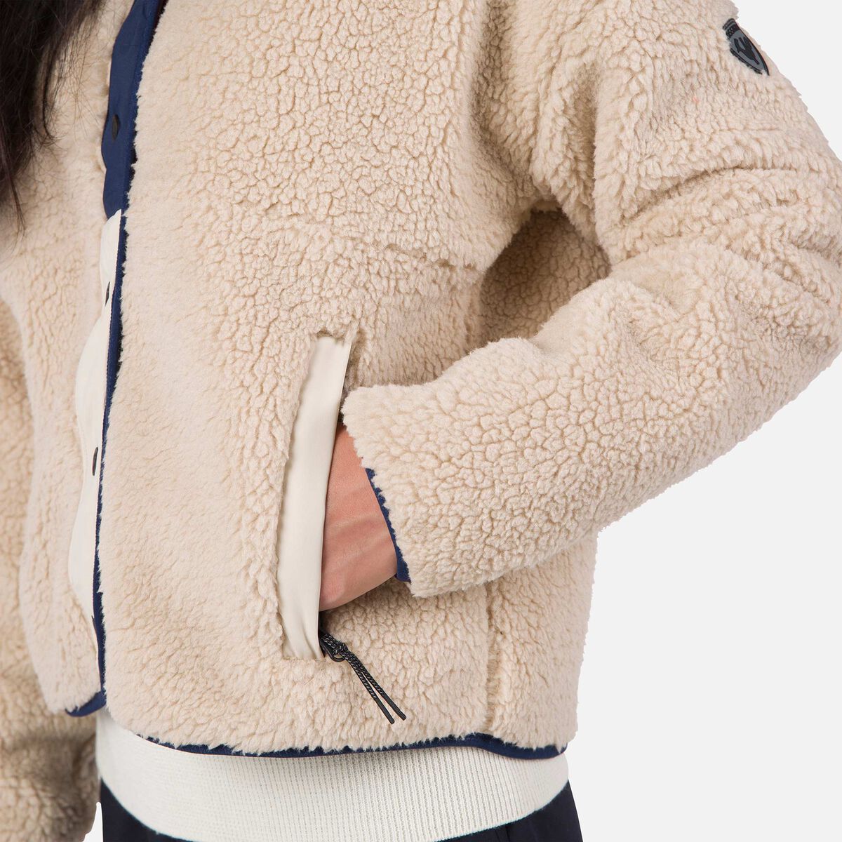 Damen-Fleeceoberteil mit Druckknöpfen Curly