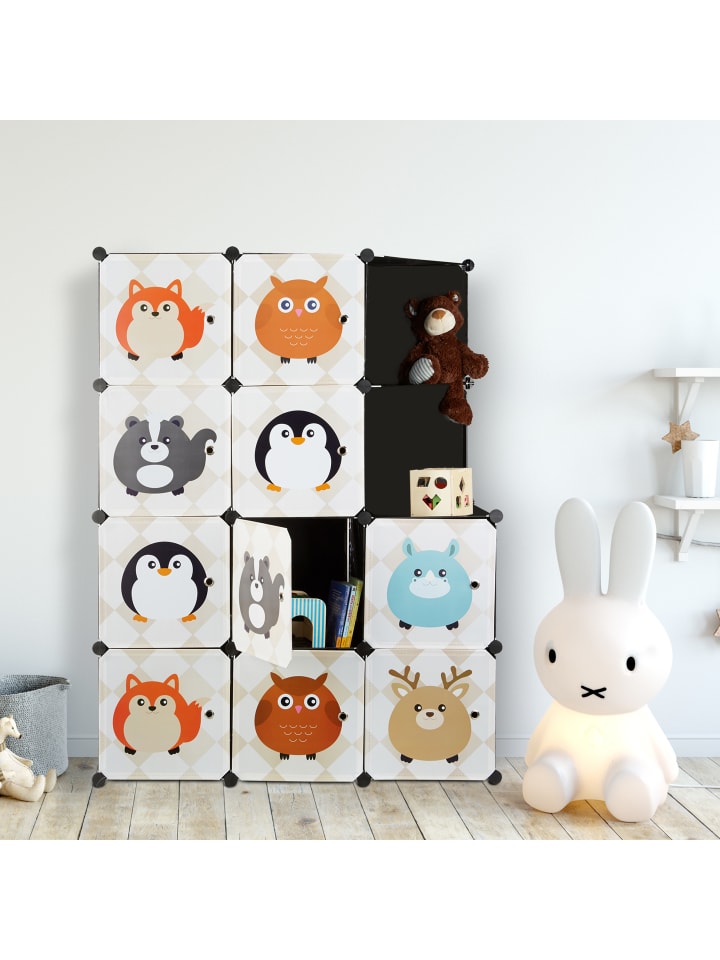 relaxdays Steckregal Kinderzimmer in Bunt - (B)110,5 x (H)145 x (T)46,5 cm günstig kaufen onesize