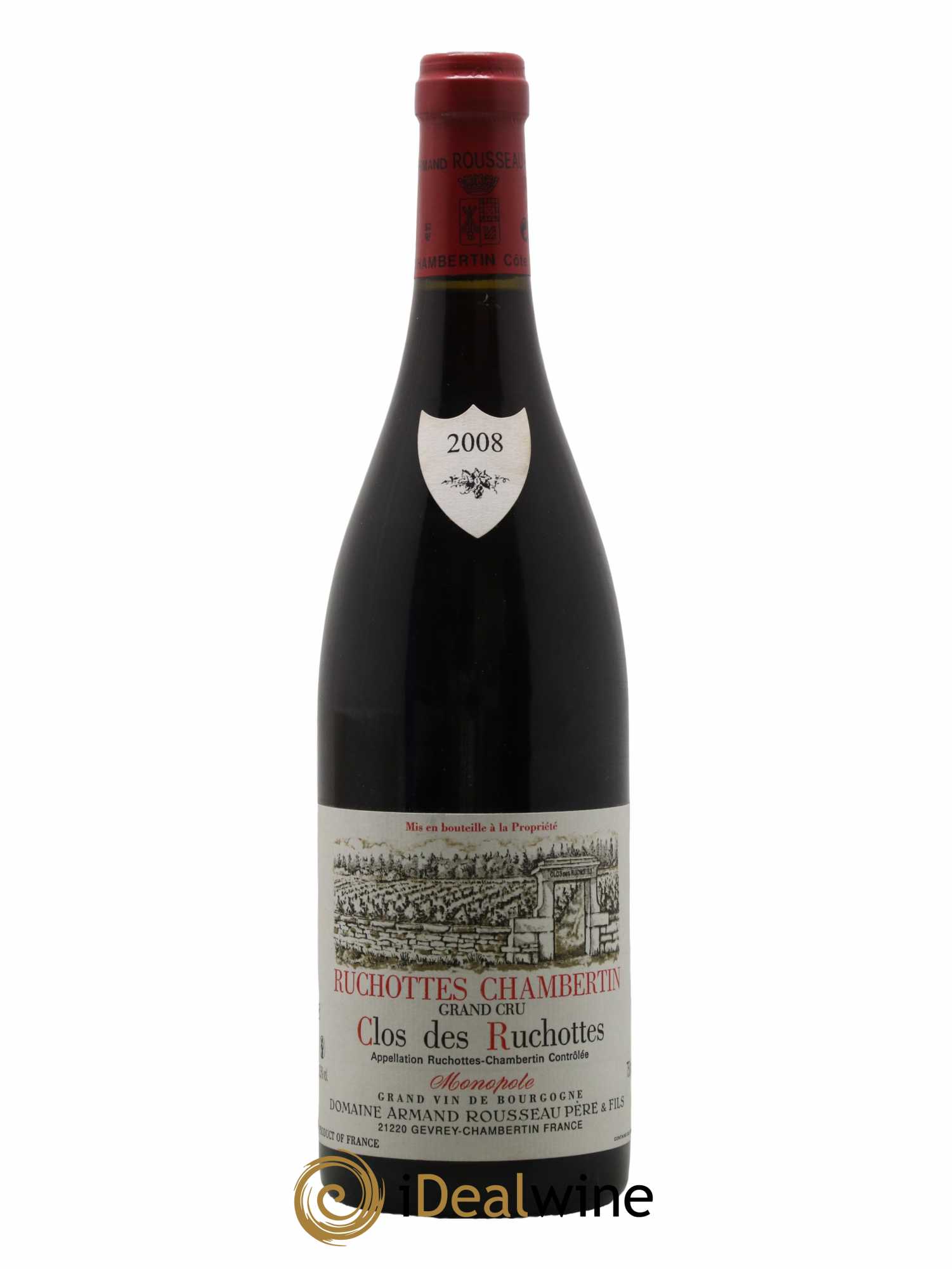 Ruchottes-Chambertin Grand Cru Clos des Ruchottes Armand Rousseau (Domaine)  2008 - Lot de 1 Bouteille