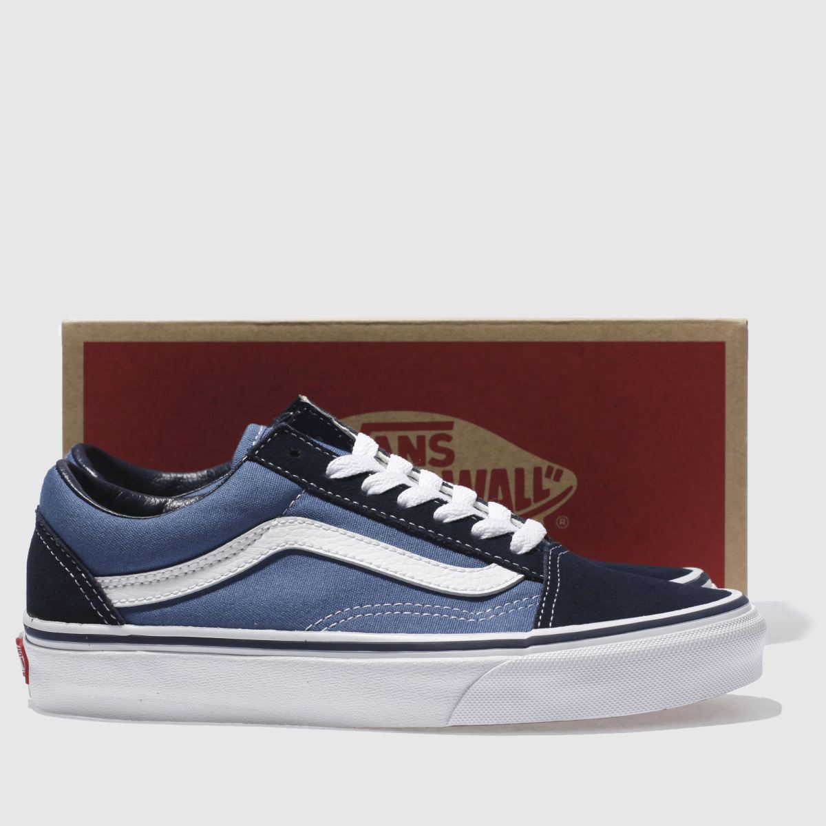 Vans régi school edzőcipők sötétkék és fehér színben