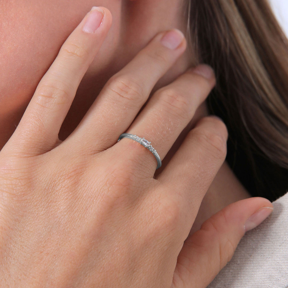 Elli Elli Bague Femmes Marquise Élégante Fiançailles avec Cristaux de Zirconium en Arg Bague