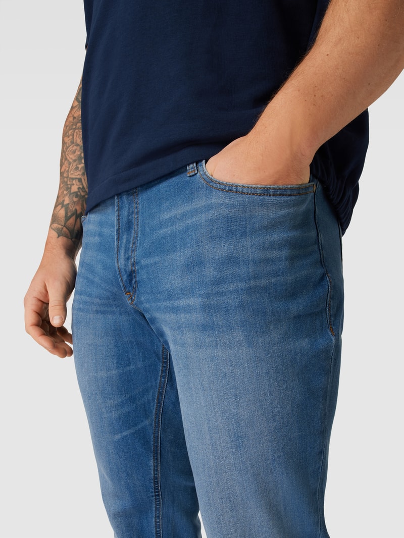 PLUS SIZE Jeans mit Label-Patch Modell 'GLENN' in jeans