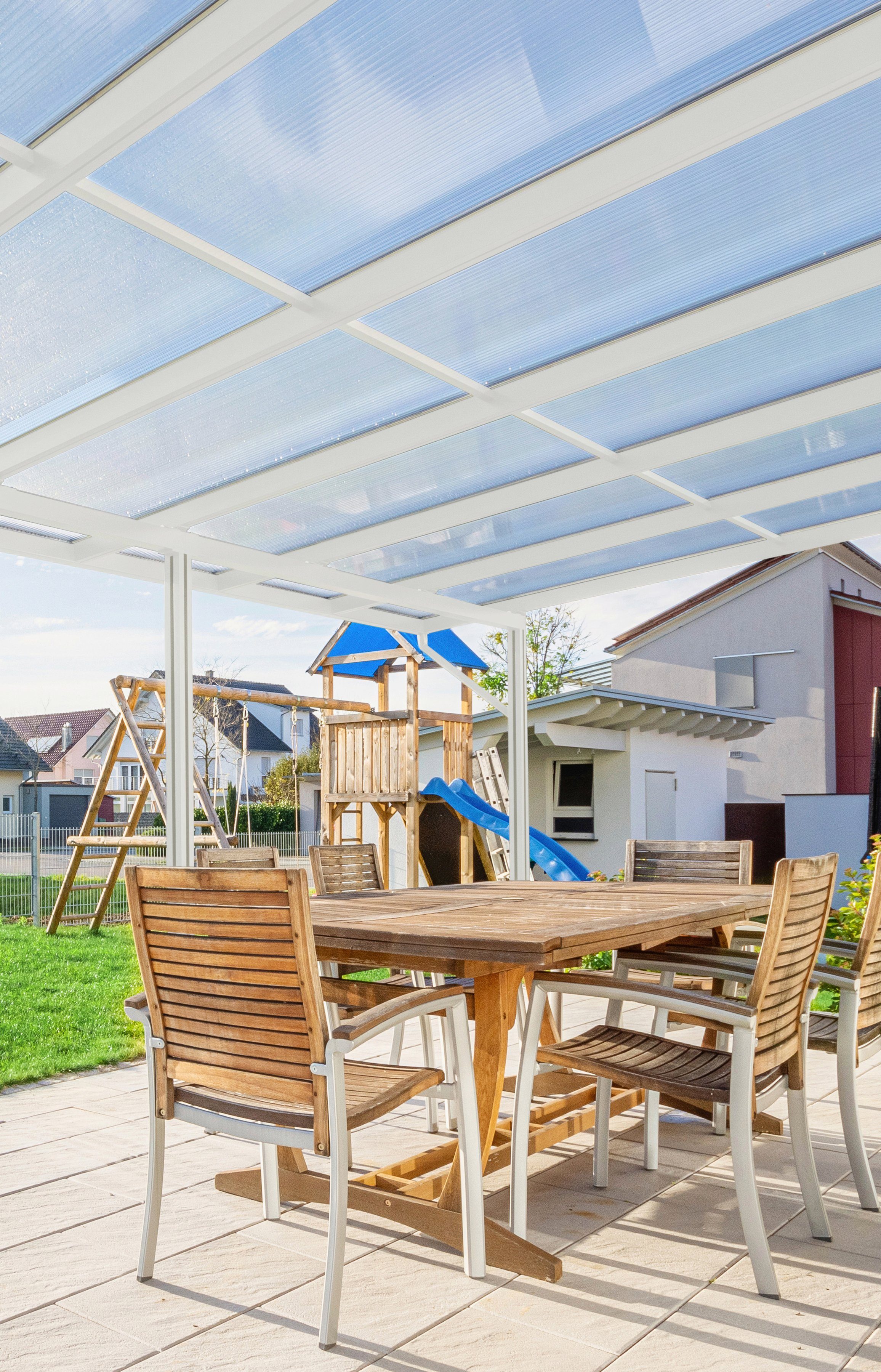 GUTTA Terrassendach Premium, BxT: 1014x406 cm, Bedachung Doppelstegplatten, BxT: 1014x406 cm, Dach Polycarbonat klar