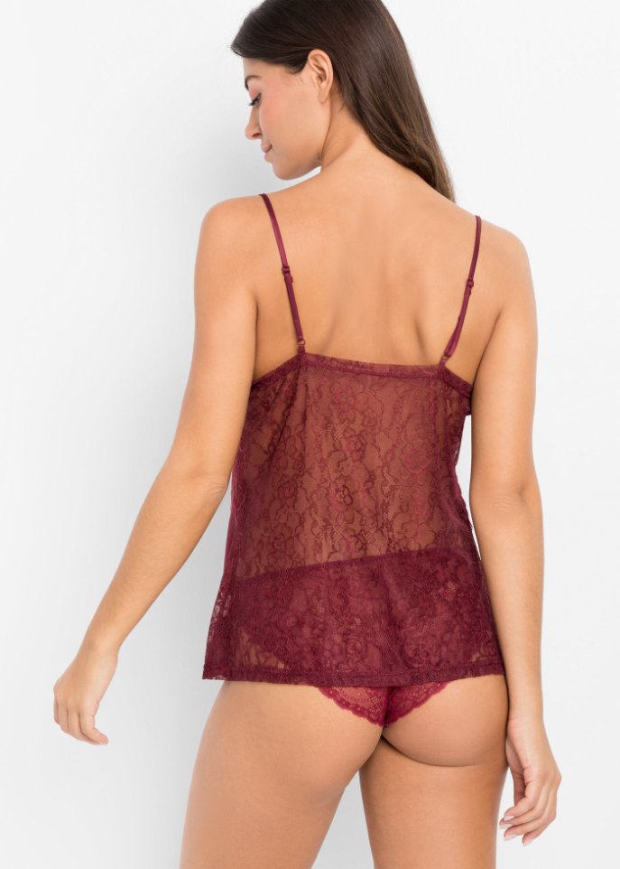 Seiden Top mit edler Spitze