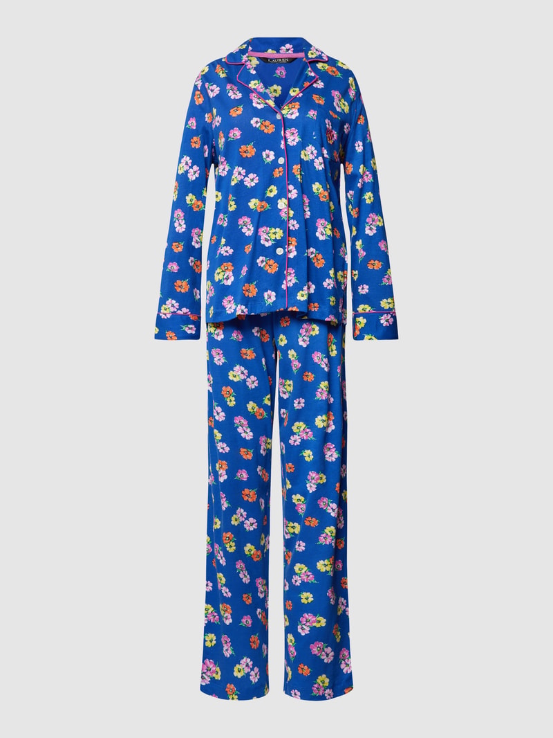 Pyjama mit Muster in marineblau