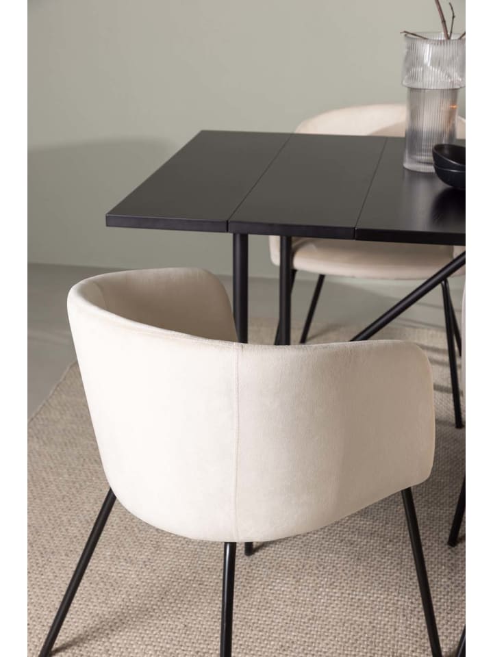 ebuy24 Essgruppe Astrid 9 (7-teilig) Schwarz 90 x 200 cm günstig kaufen onesize