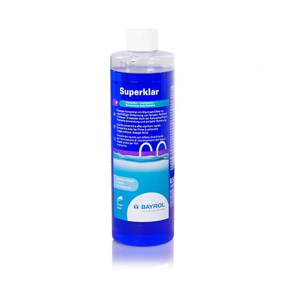 Bayrol Poolpflege BAYROL Superklar 0,5 l, (praktischen Verschluss, für alle Filterarten), für alle Filterarten.