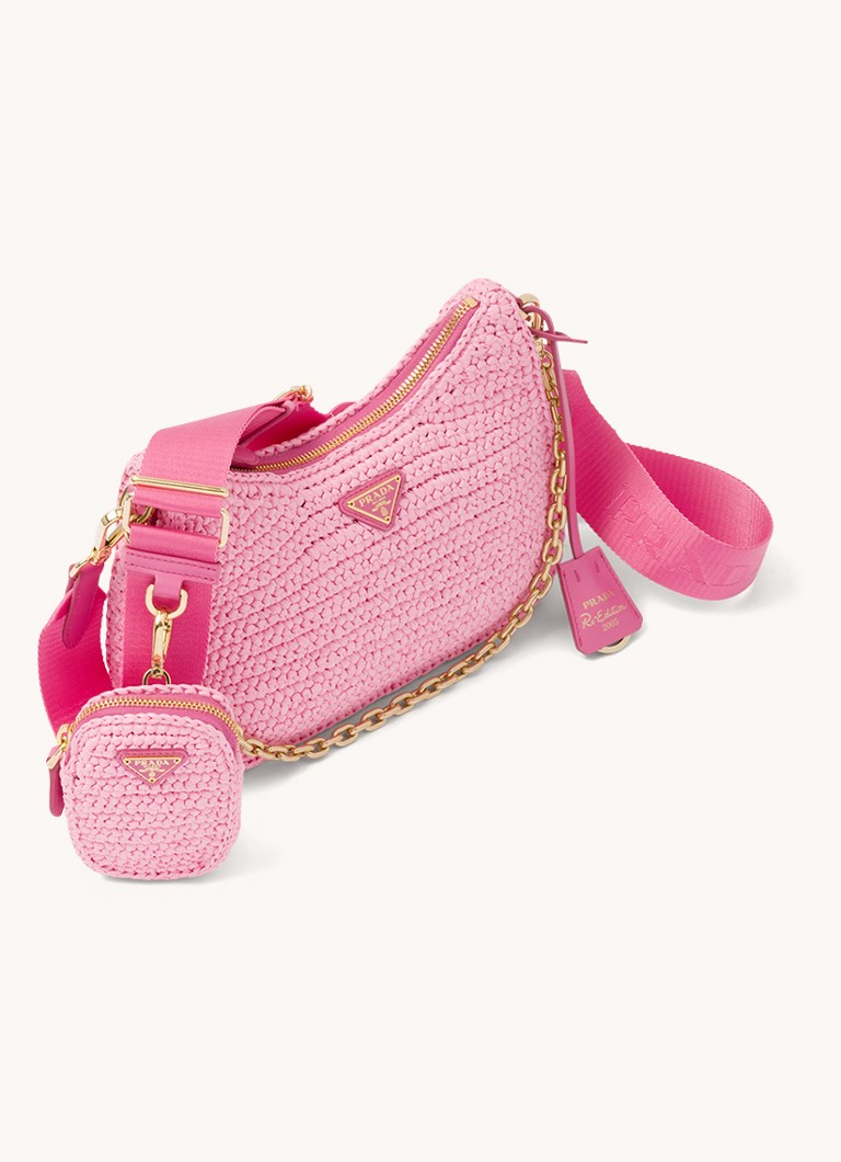 Prada Re-Edition 2005 raffia-olkalaukku