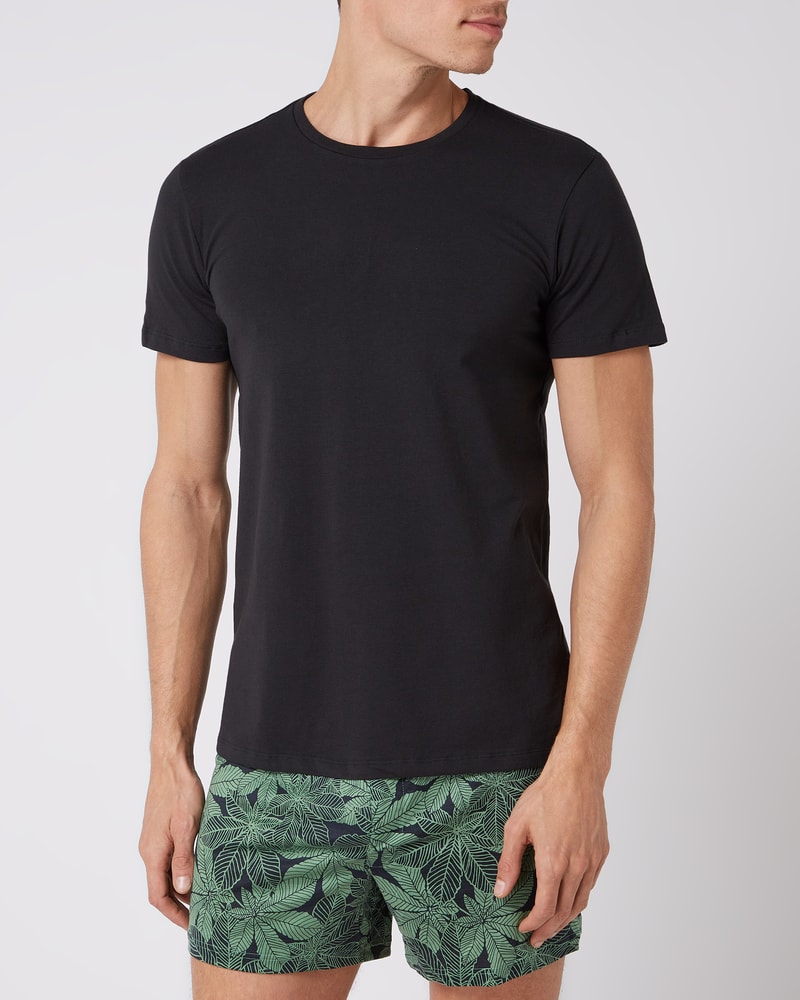 T-Shirt mit Label-Detail im 2er-Pack in schwarz