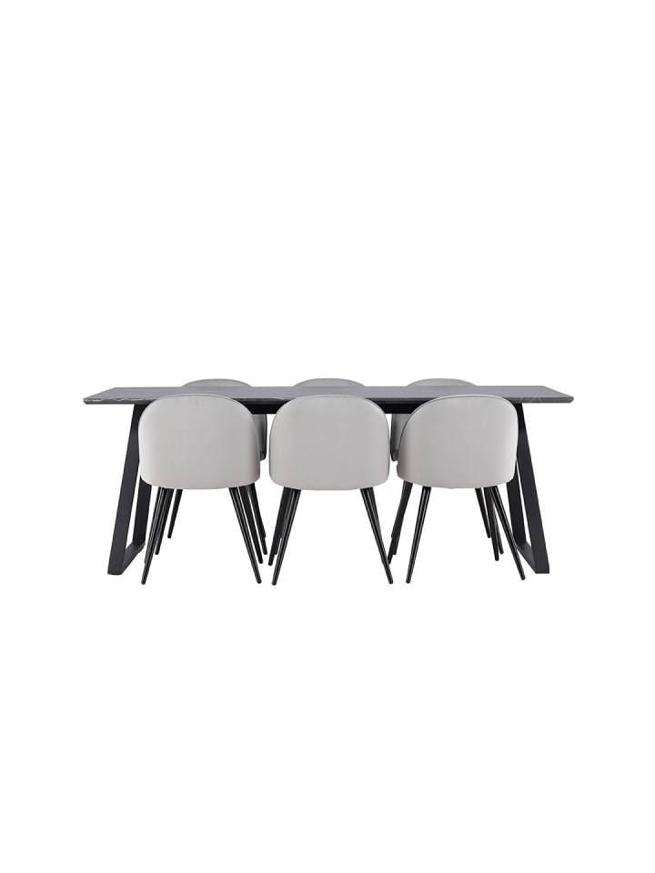 ebuy24 Essgruppe Malaga (7-teilig) Grau 200 x 90 cm günstig kaufen onesize