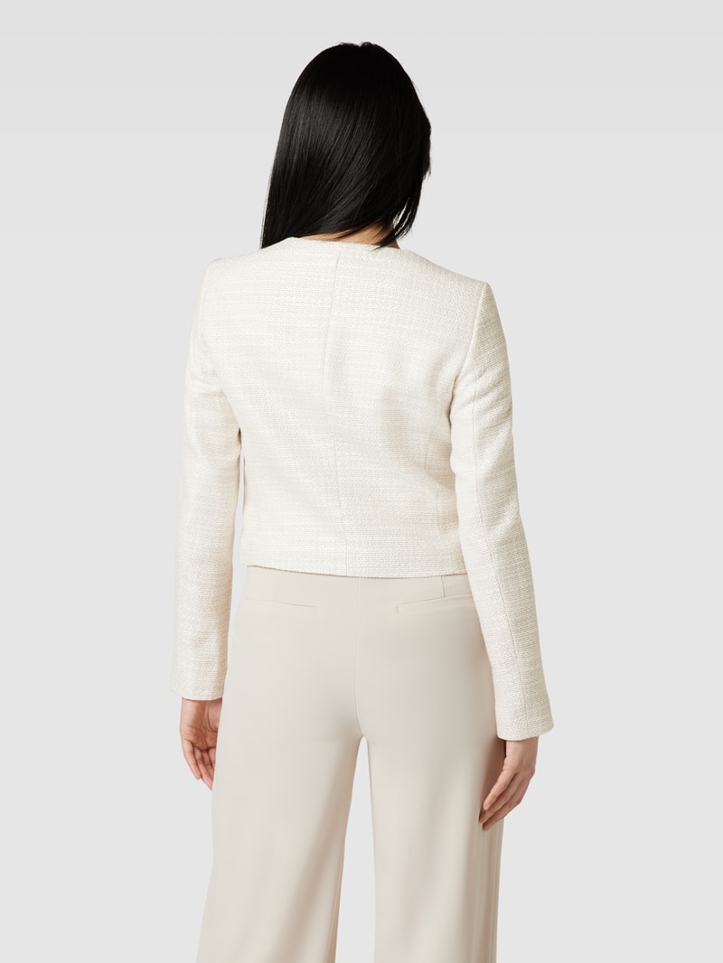 Cropped Blazer mit Strukturmuster in beige