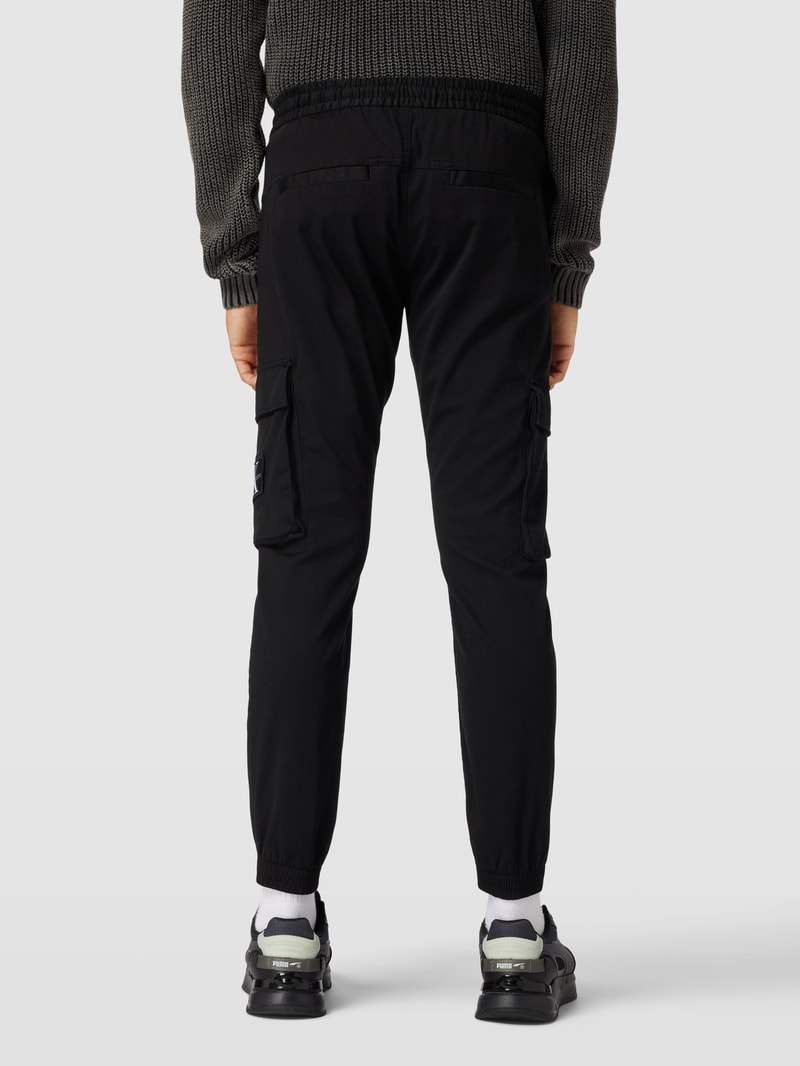 Cargohose in unifarbenem Design Modell 'WASHED' in black
