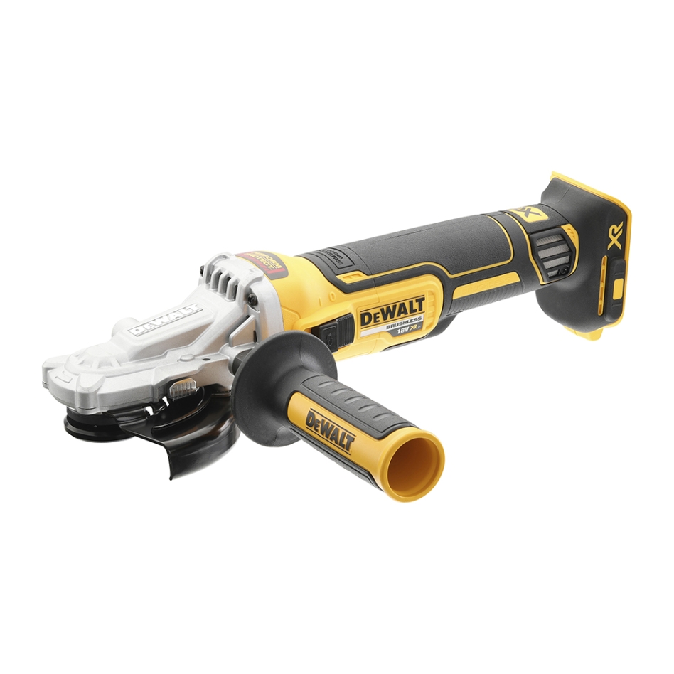 Polizor unghiular cu cap plat fără fir DeWalt DCG405FN-XJ XR 18V 125 mm, fără baterii și încărcător