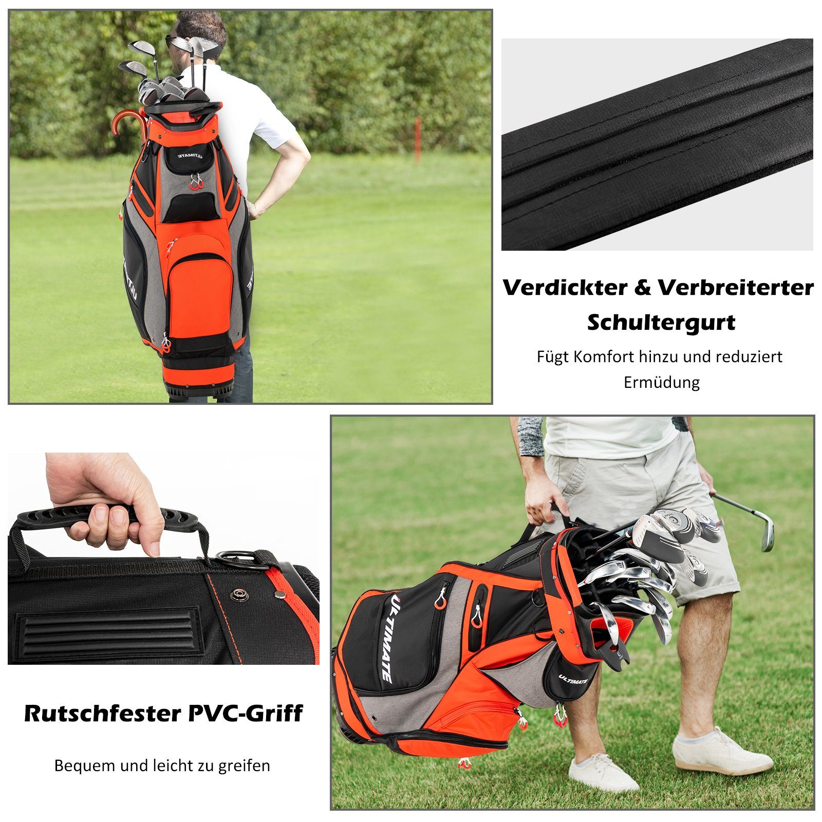 COSTWAY Golfbag-Regenschutz Golftasche, mit 14 Trennwänden