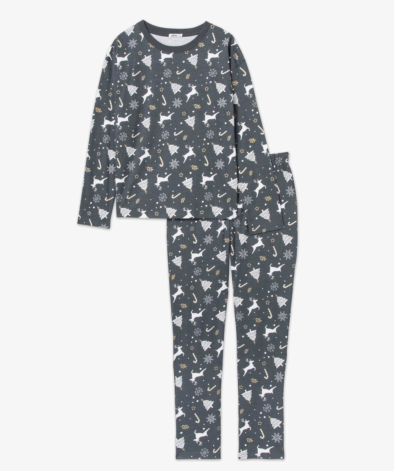Pyjama femme avec motifs de Nol imprime | GEMO
