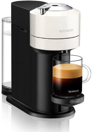 Nespresso Kapselmaschine Vertuo Next Bundle ENV 120.WAE, von DeLonghi, White, inkl. Aeroccino Milchaufschäumer im Wert von 75,- UVP
