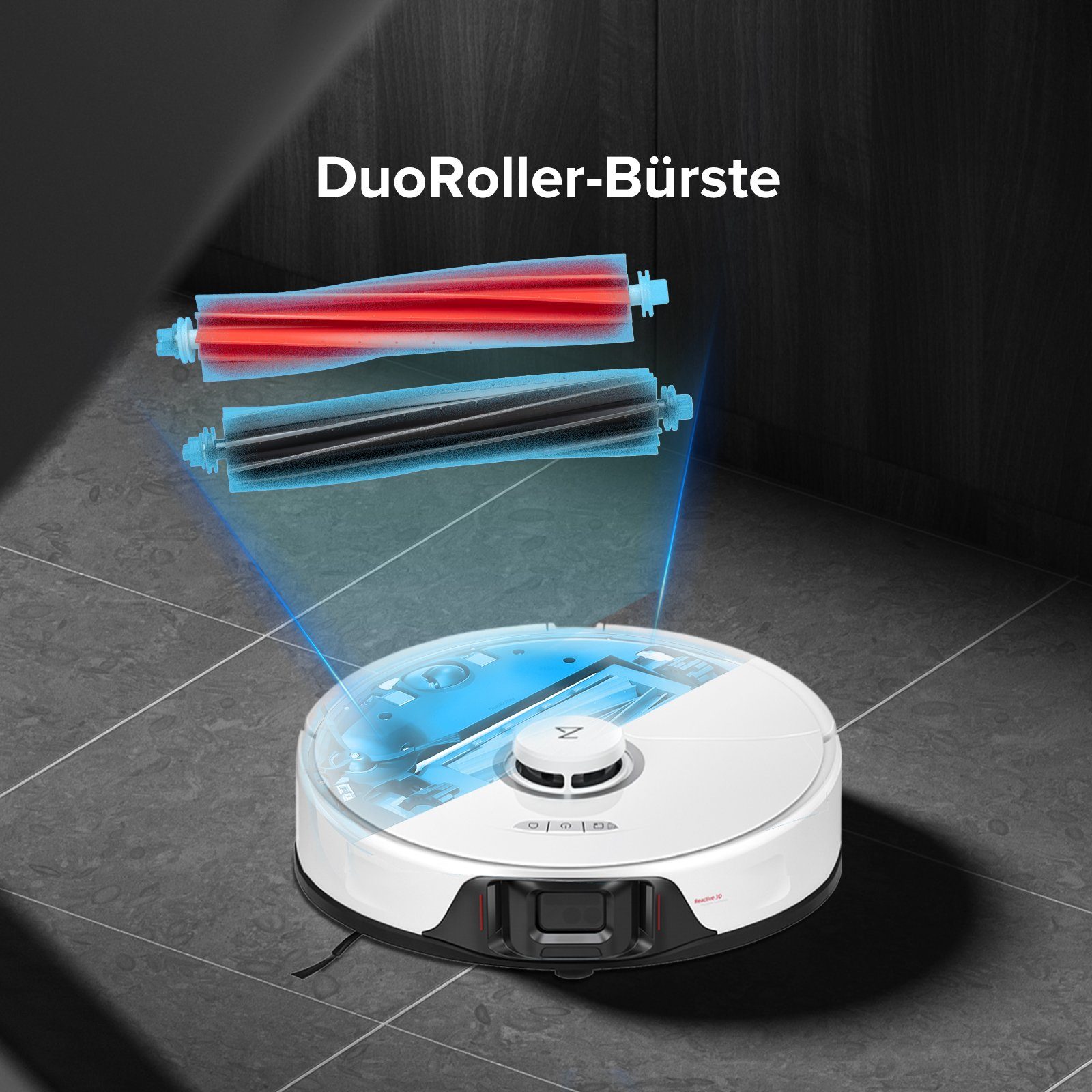 Roborock Saugroboter S8, 69 W, 6000 pa, DuoRoller-Bürste, Reactive 3D-Hindernisumgehung, Vibrations-Hebemop, Intelligenter für Hartböden,Tierhaare,Teppiche, Kindersicherung APP Control, Upgrade von Roborock S7, VS S7 Maxv