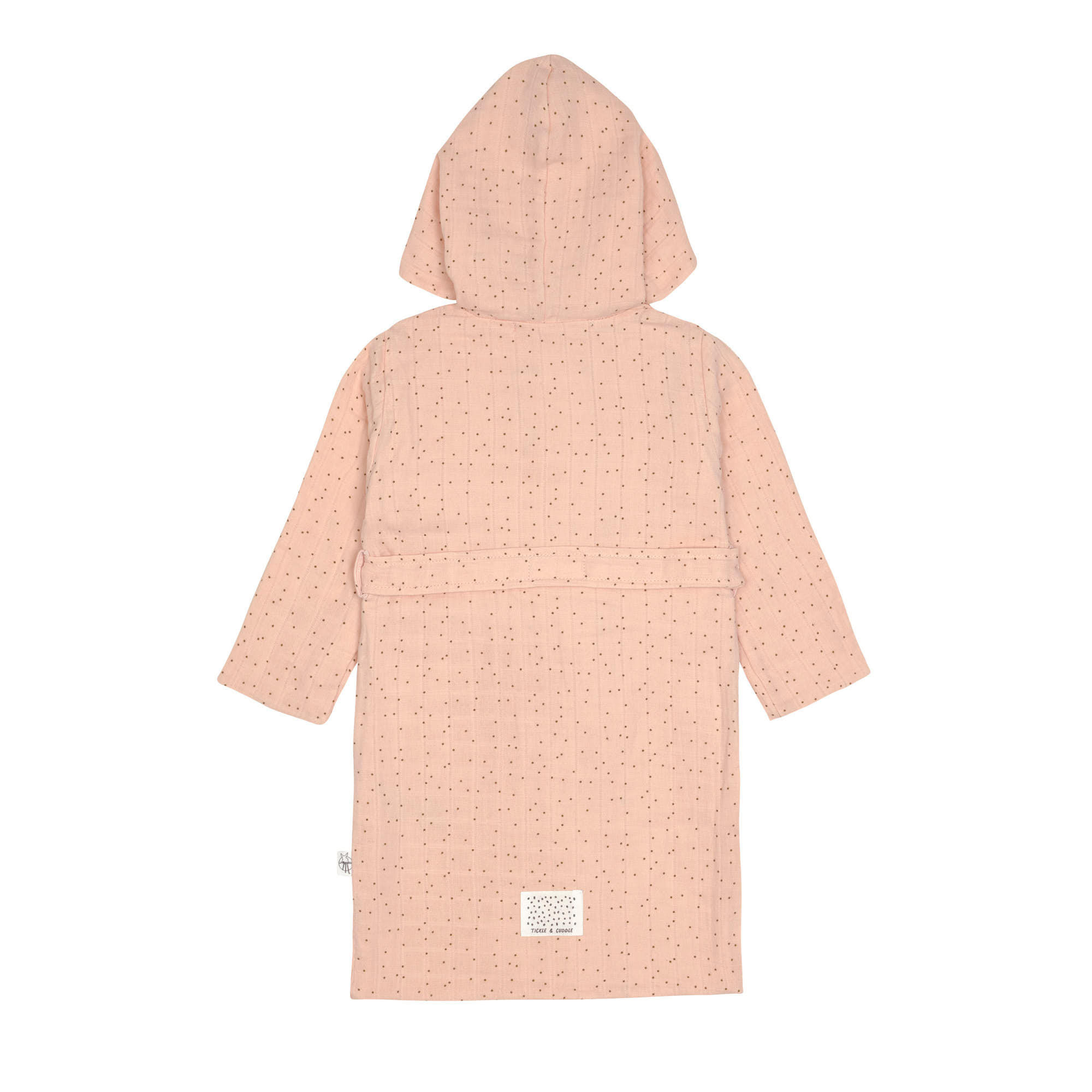 Bademantel Kinder aus Musselin - Punkte, Rosa