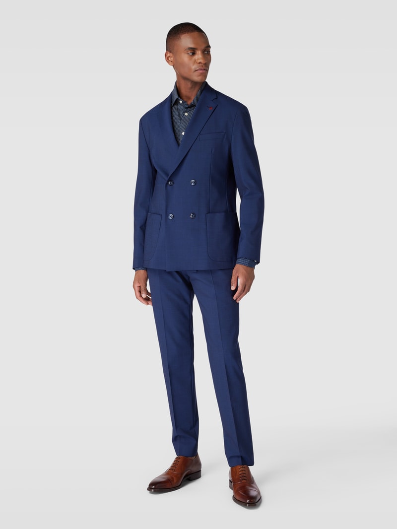 Regular Fit Business-Hemd mit Kentkragen in marineblau