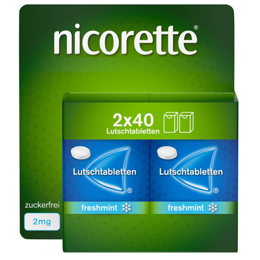 NICORETTE freshmint 2 mg Lutschtabletten gepresst  80 St  Lutschtabletten