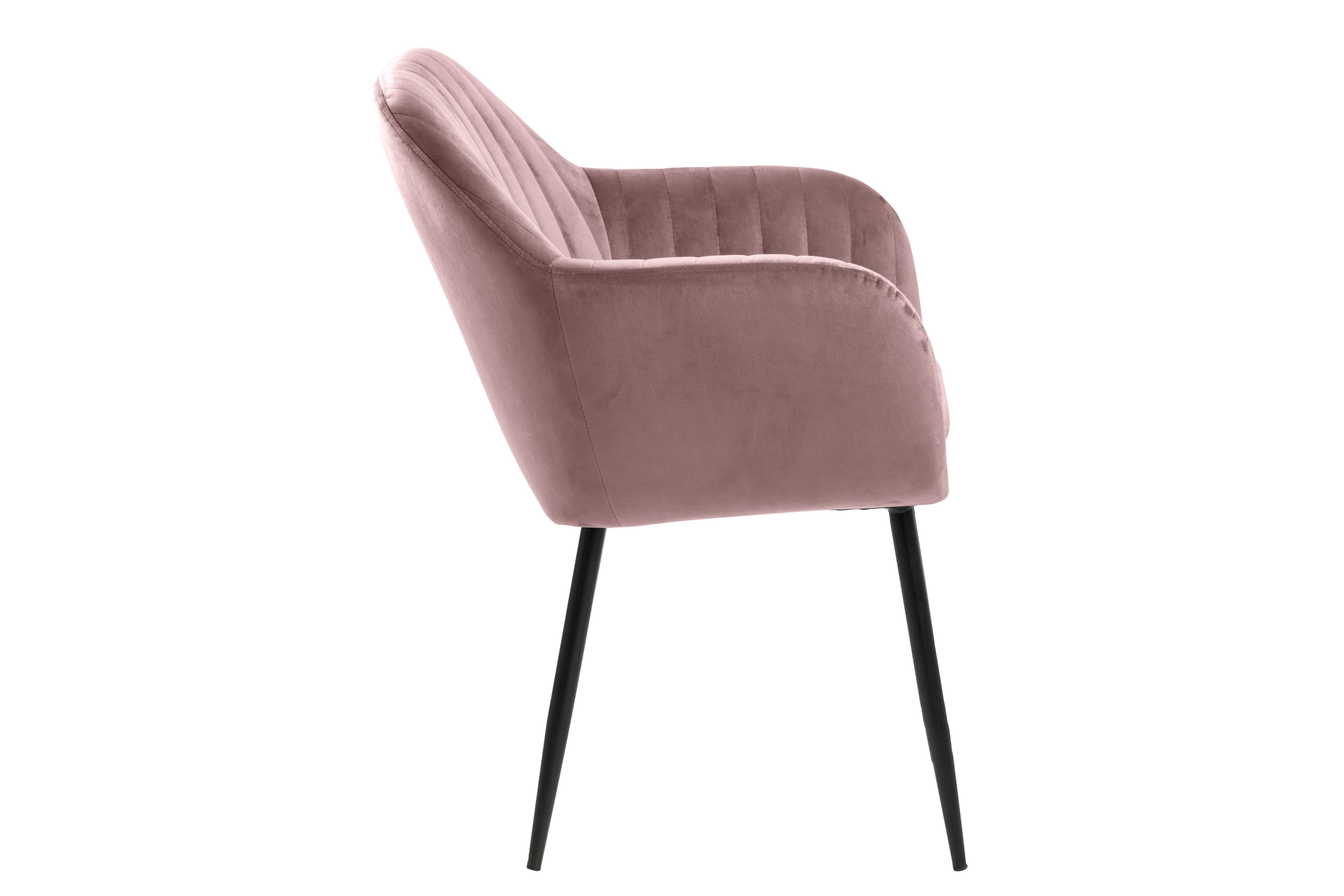 ebuy24 Esszimmerstuhl Emil Esszimmerstuhl dusty rose, Metall schwarz. (1 St)