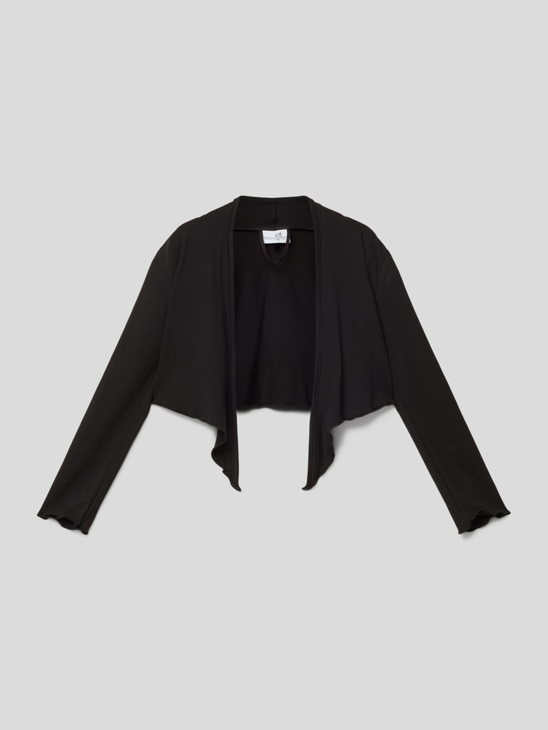 Bolero mit Muschelsaum in schwarz