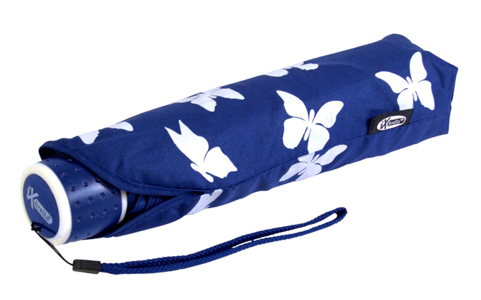 iX-brella Taschenregenschirm iX-brella Mini Kinderschirm mit Wet Print Motiv, Farbänderung bei Nässe - Schmetterlinge