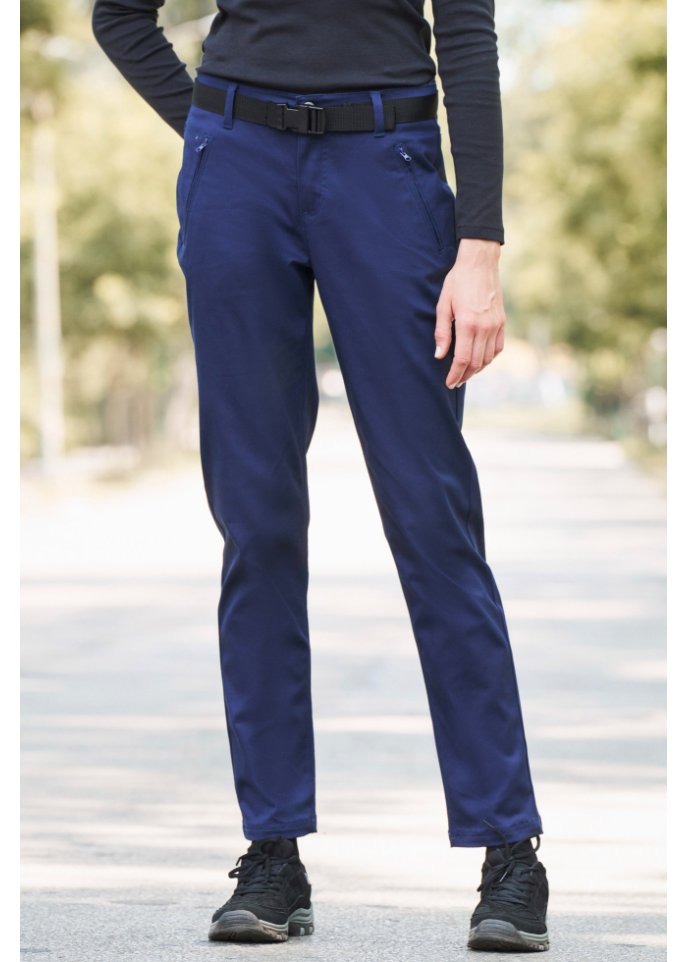 Wasserabweisende Funktionshose aus Stretch-Twill mit Gürtel, Straight