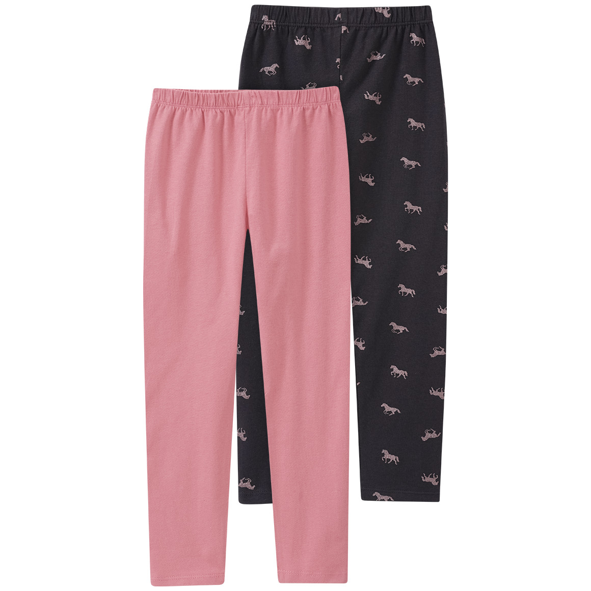 2 Mädchen Leggings in verschiedenen Dessins
