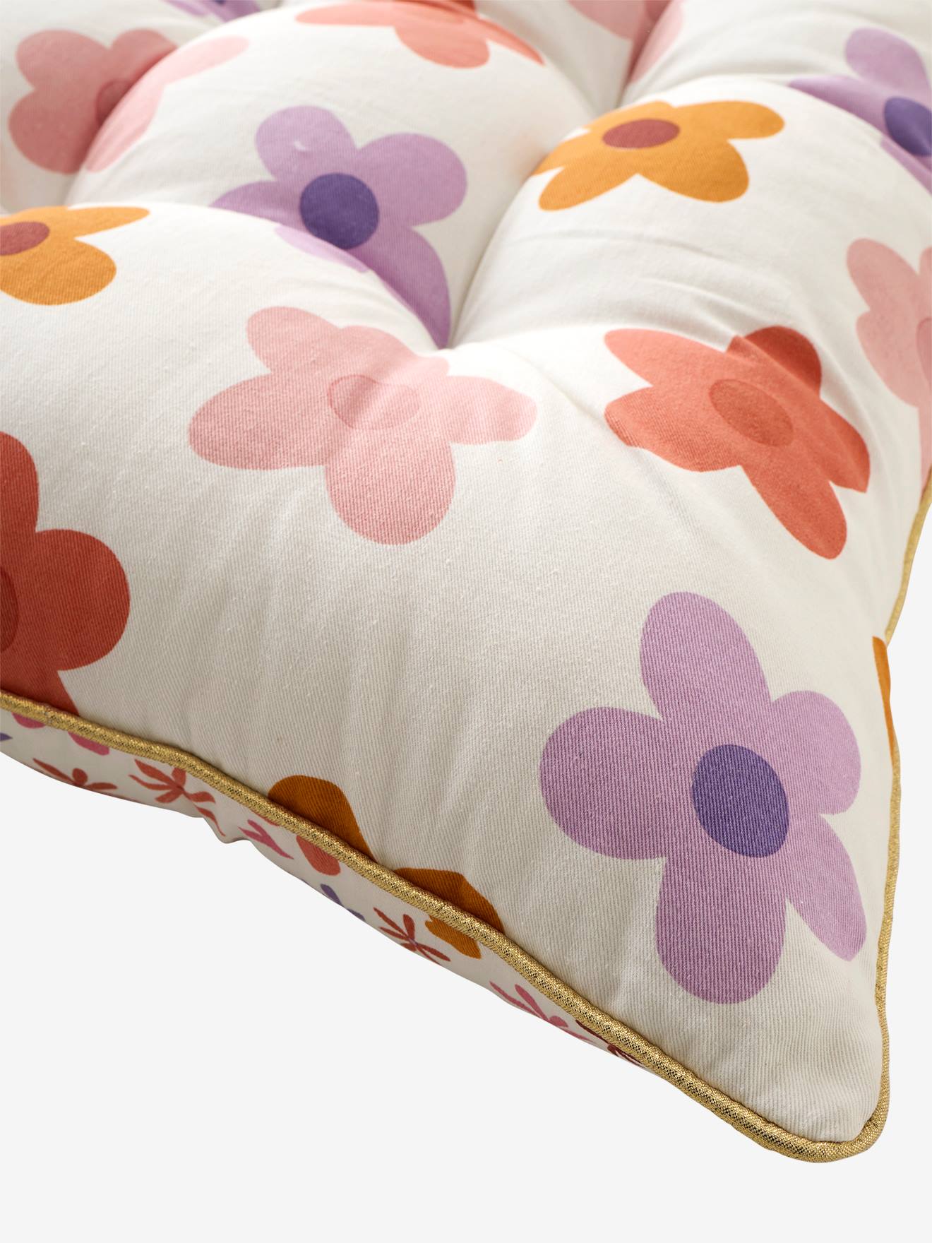 Vertbaudet Kinderzimmer Bodenmatratze POP FLOWER mit Blumen, wendbar - rosa