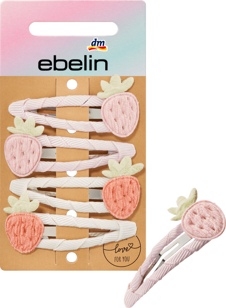 Haarclips Erdbeeren, 4 St