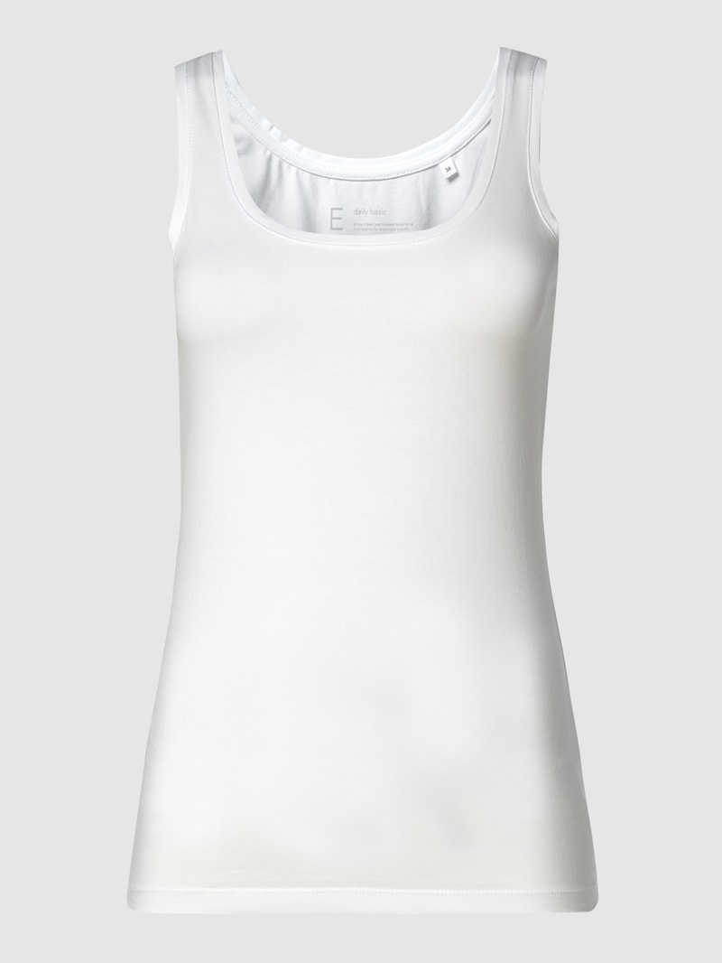 Tanktop aus Baumwoll-Elasthan-Mix in weiß