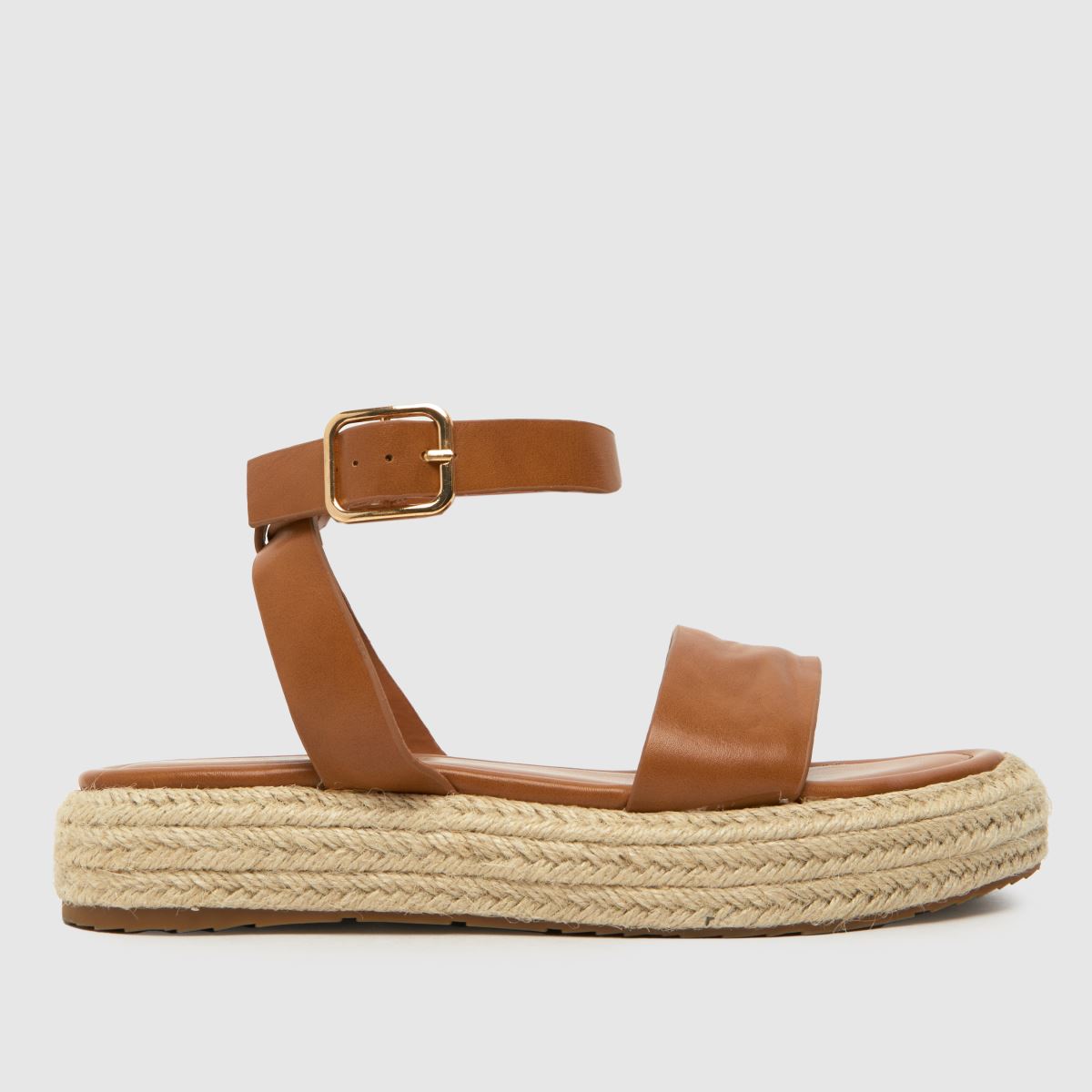 – Violetta låga espadrillsandaler i brunt material