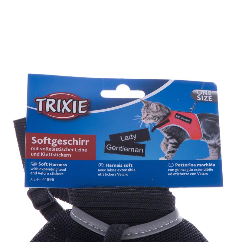Katzenhalsband + Katzengeschirr zum Discountpreis bei bitiba: Trixie Katzengeschirr XCat mit Sticker und Leine