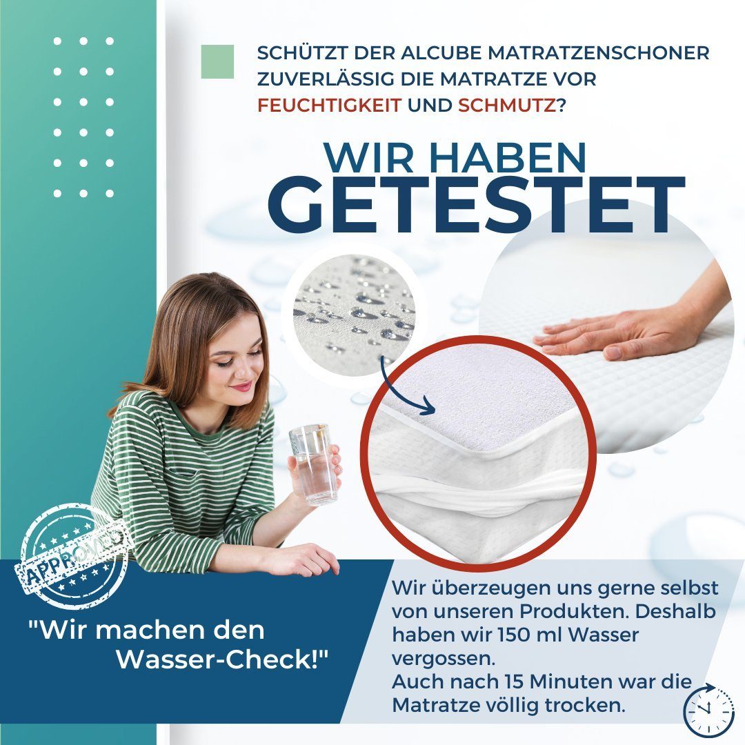 Matratzenauflage wasserdicht Spannbettlaken Matratzenschutz waschbar Alcube, Matratzenschoner 80x160 cm bis 28 cm Höhe I Matratze Kinderbett 80x160