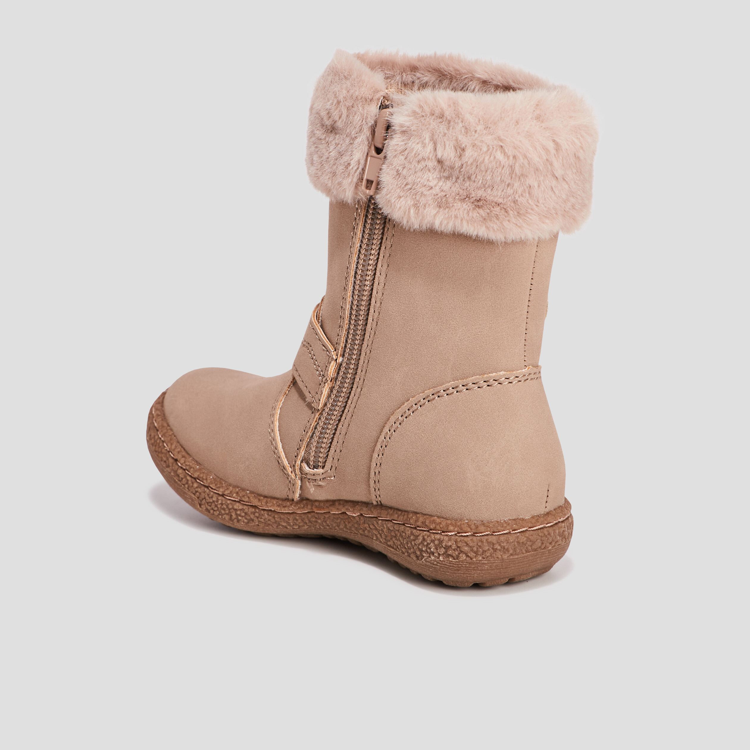 Bottes avec fausse fourrure sable fille | La Halle