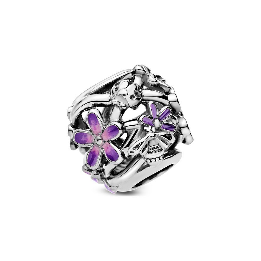 Pandora Charm Moments Offen gearbeitetes, lilafarbenes Gänseblümchen
