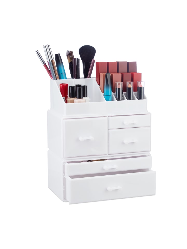 relaxdays Makeup Organizer in Weiß günstig kaufen onesize
