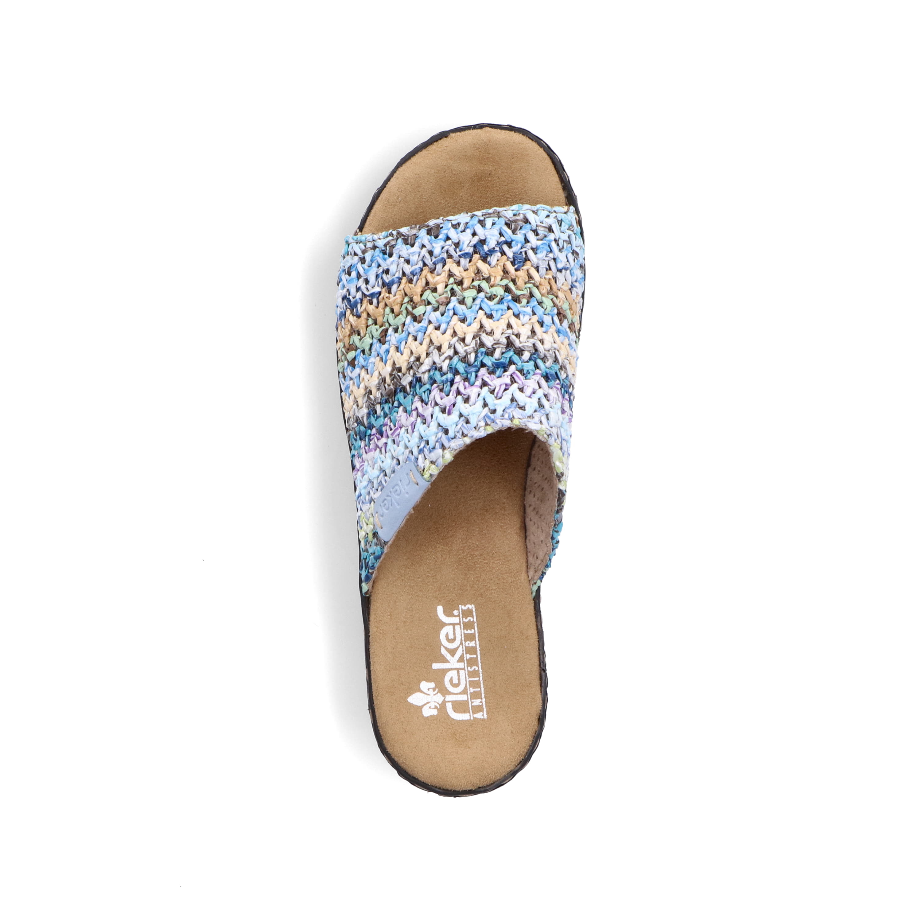 Rieker Damen Pantoletten multi-himmelblau