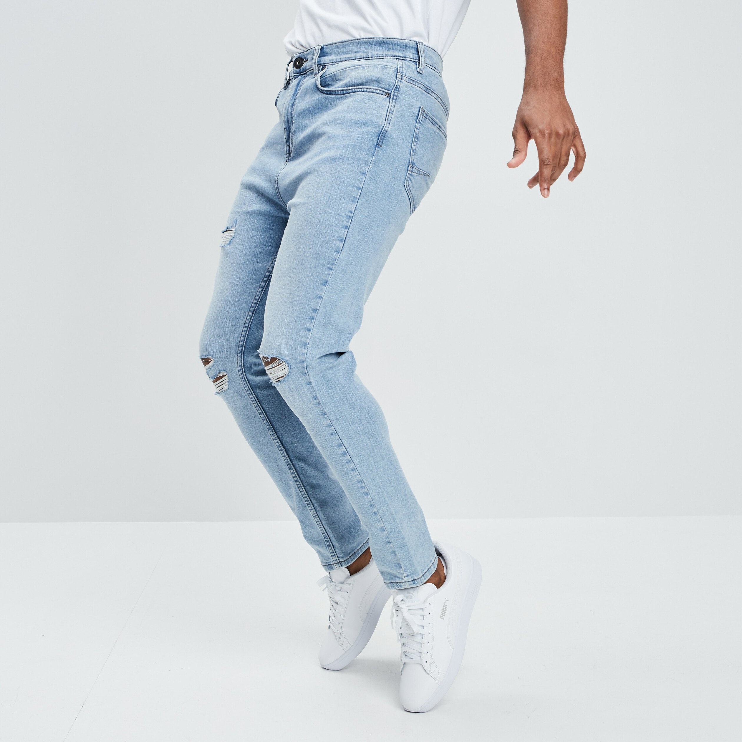 Jeans skinny stretch Creeks denim bleach homme | La Halle