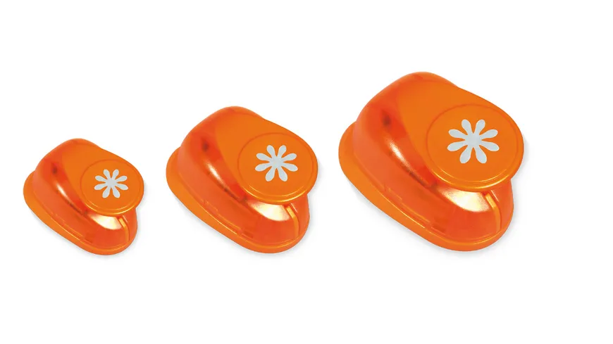 Rayher Motivstanzer Set Blumen 1,6cm+2,54cm+3,81cm 3Stück