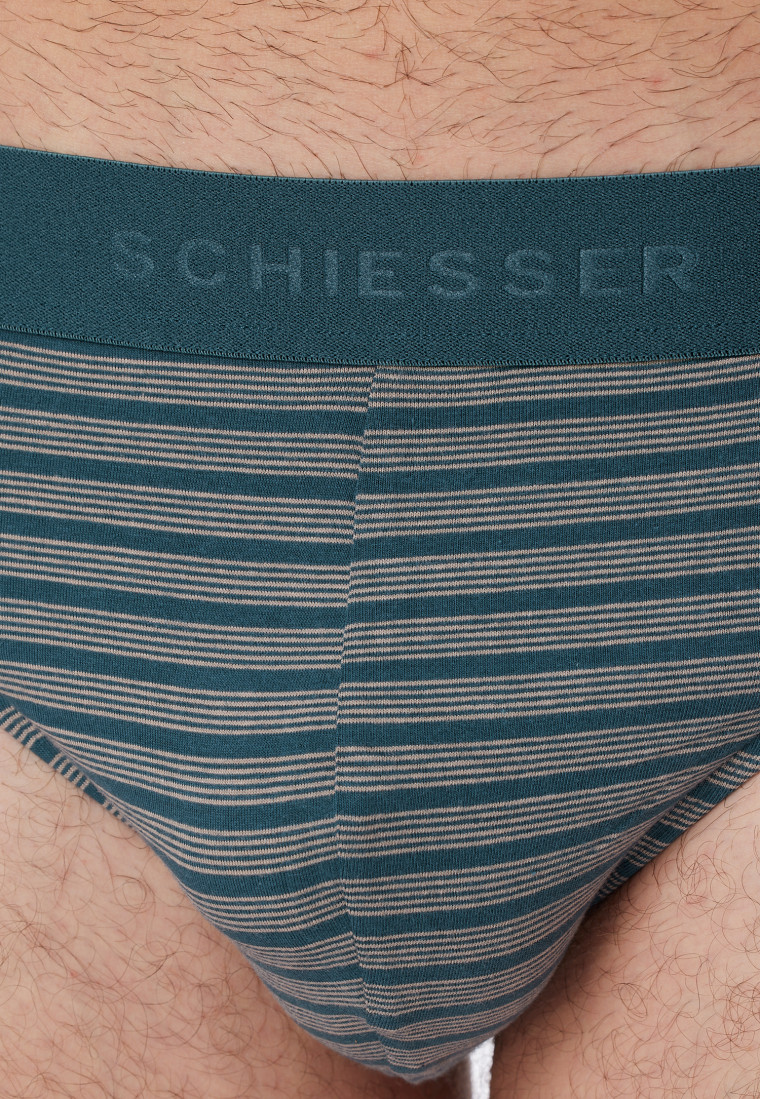 Rio-Slips 3er-Pack Organic Cotton Webgummibund uni/gestreift - 95/5