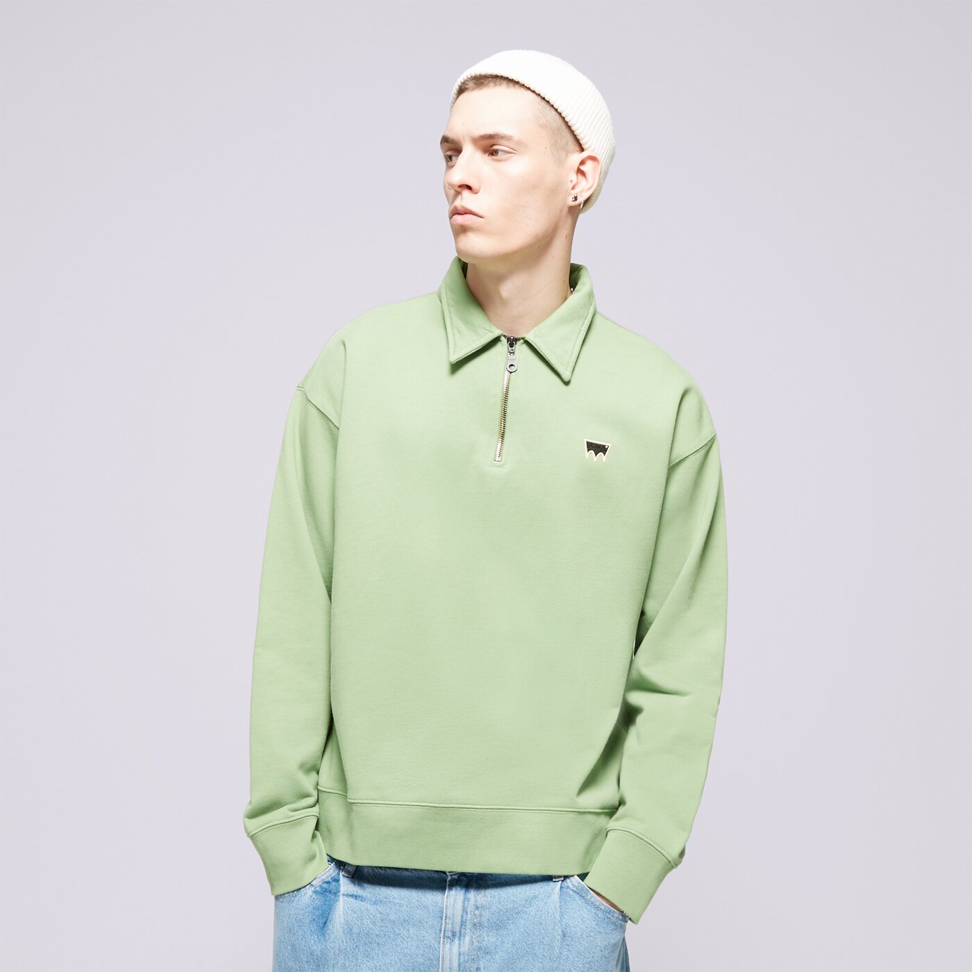 LEVI'S SWEATSHIRT SKATE NEW QUARTER ZIP GREENS Grün