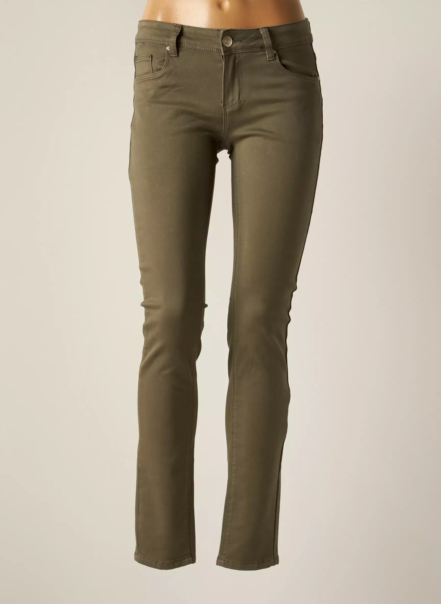 R Display Pantalons Slim Femme couleur vert
