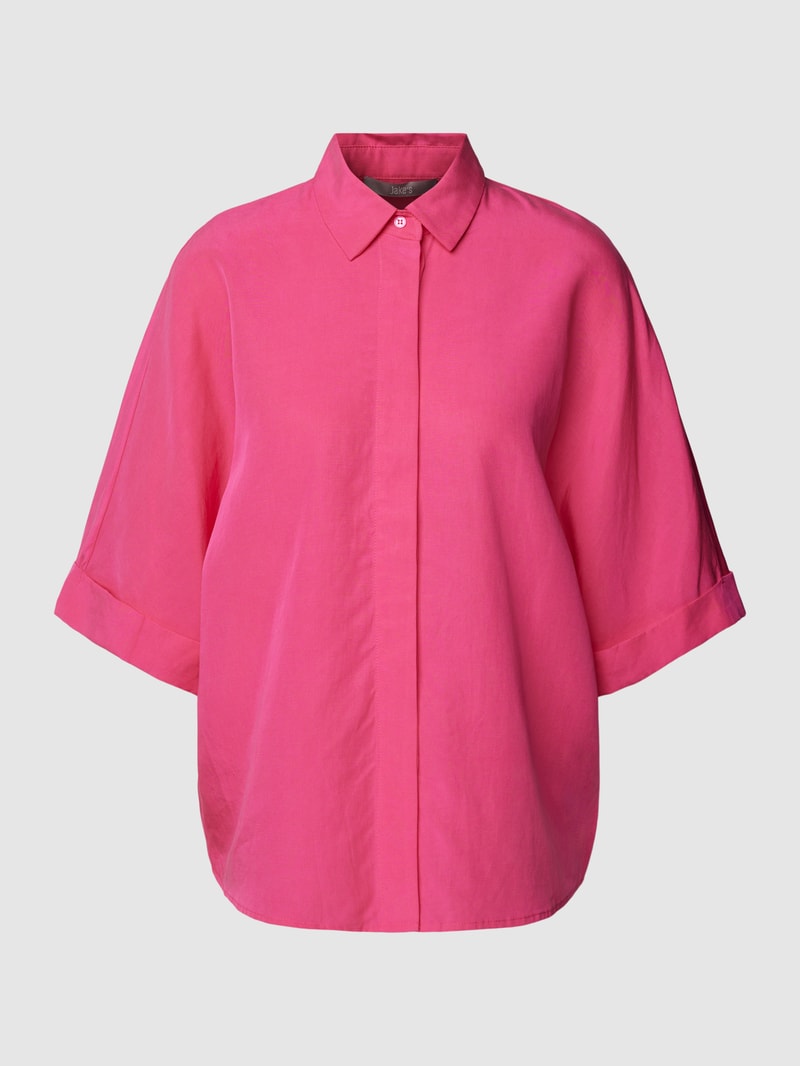 Bluse mit kurzen Raglanärmeln in fuchsia