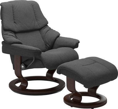 Stressless® Relaxsessel Reno (Set, Relaxsessel mit Hocker), mit Hocker, mit Classic Base, Größe S, M & L, Gestell Braun