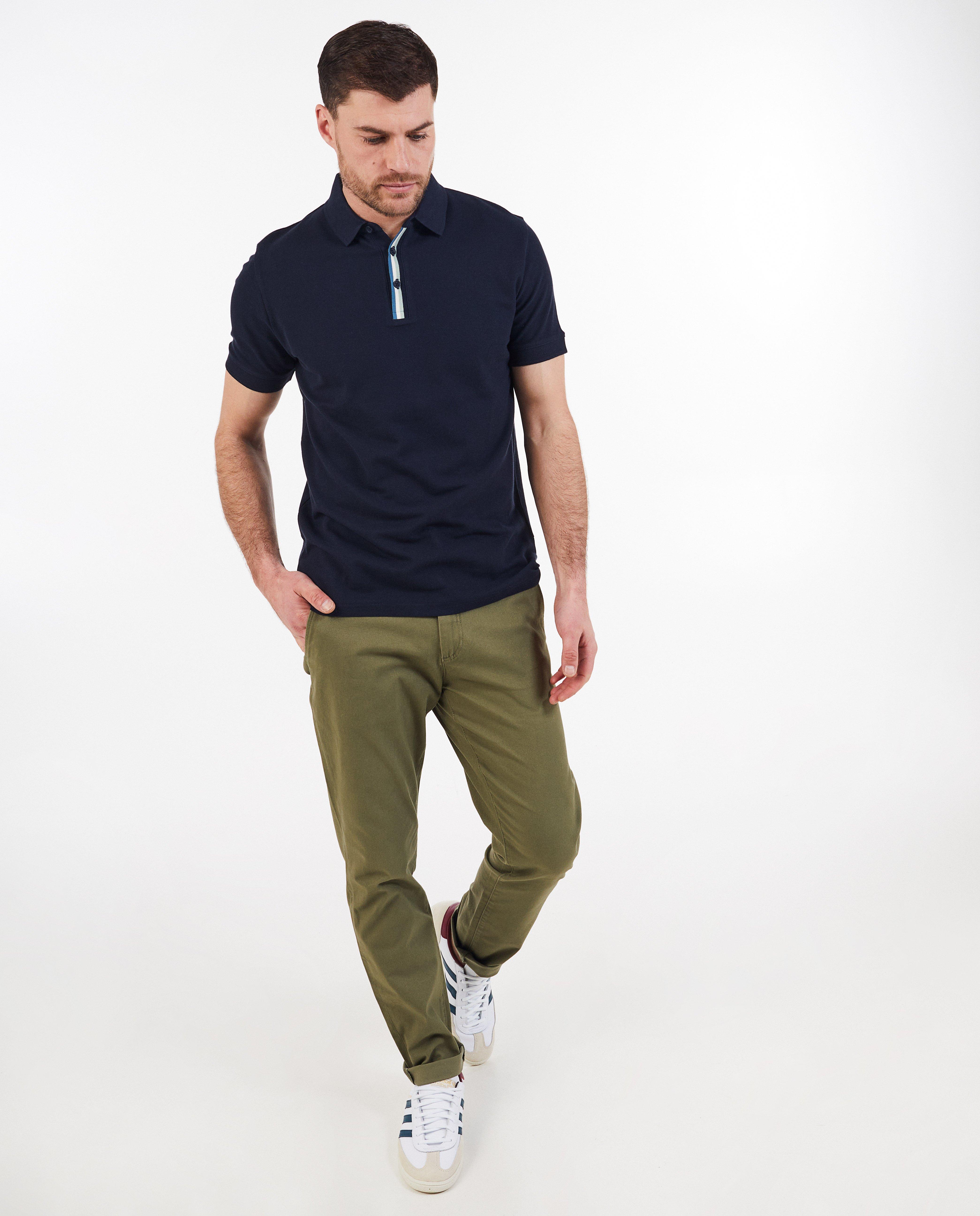 Tricou polo albastru închis, croială regulată, albastru închis
