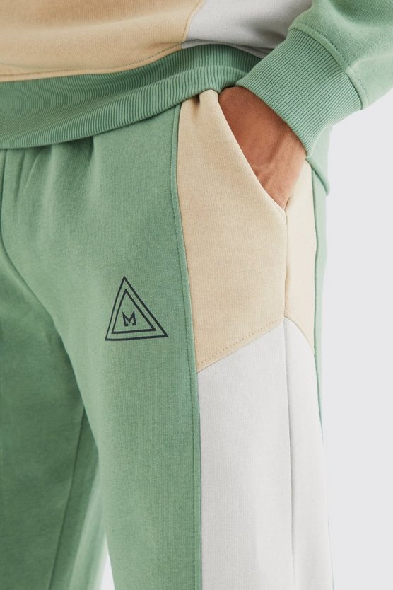 Colorblock Jogginghose mit Logo
