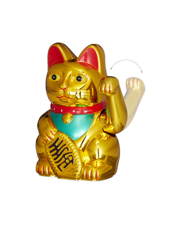 relaxdays Winkekatze in Gold - (H)16 cm günstig kaufen onesize