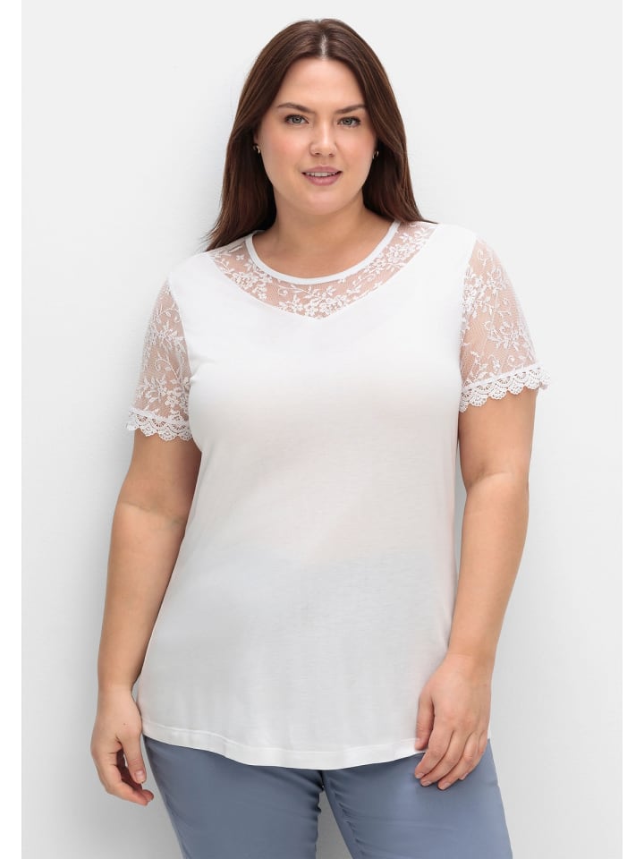 sheego Shirt in weiß günstig kaufen